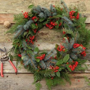 holiday wreath making