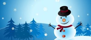 snowman in winter scene