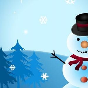 snowman in winter scene