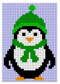 penguin picture made with small beads