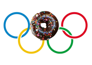 Olympic rings with donut