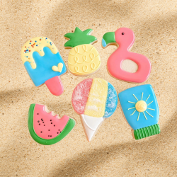 sugar cookies on a sandy beach