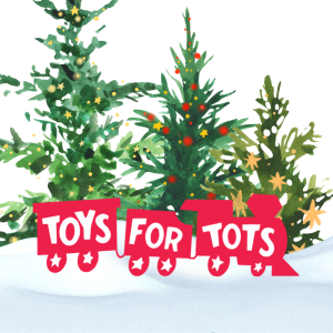 christmas trees and toys for tots logo