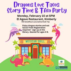 flying dragons with tacos by Mexican restaurant