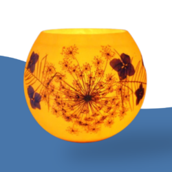 beeswax luminary with dried flowers