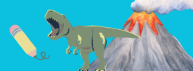 pencil and dinosaur